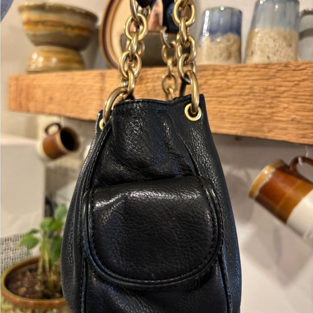 Amazing Y2K Black Pebbled Leather Juicy Couture Shoulder Bag - Picture 3 of 15